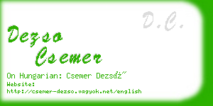 dezso csemer business card